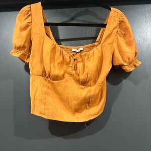 Haute Monde Mustard Puff Sleeve Blouse